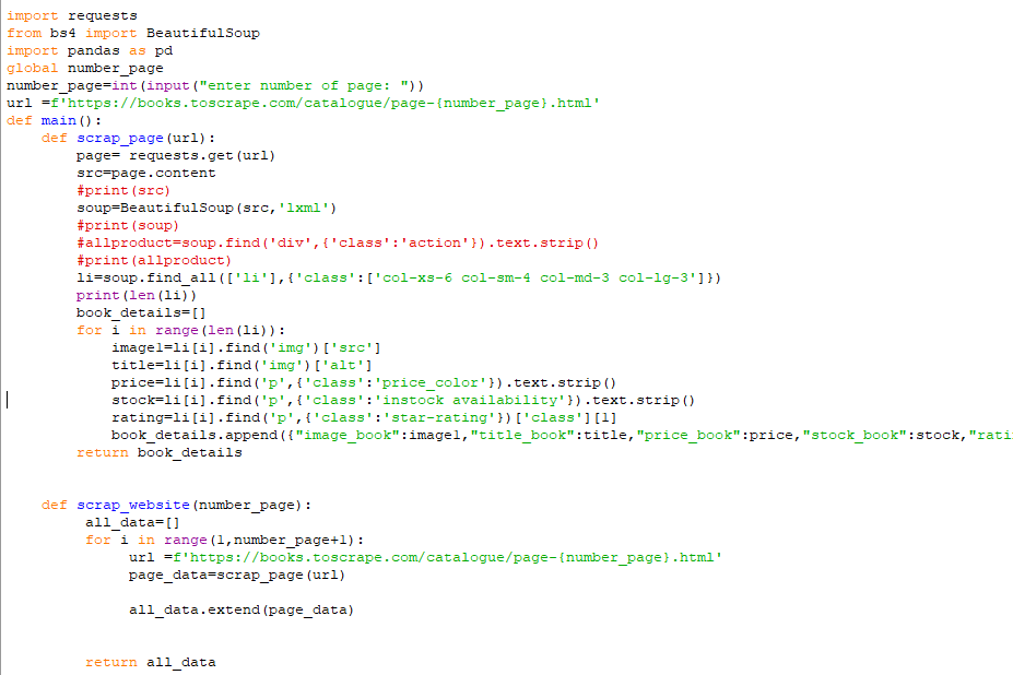 Portfolio for web scraping