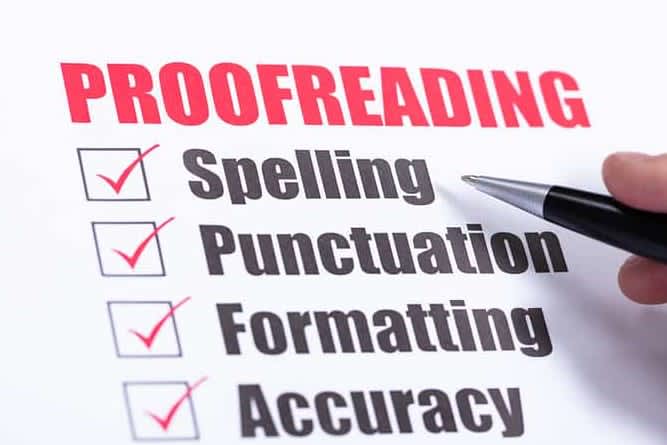 Portfolio for Proofreading