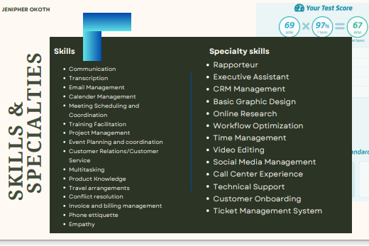 Portfolio for Virtual assistant