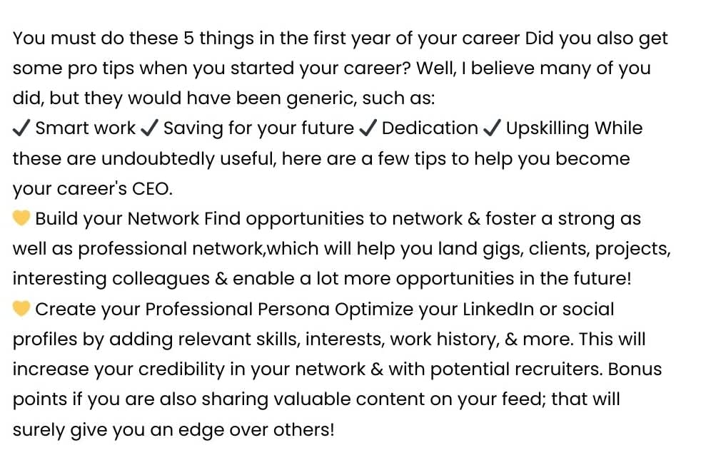Portfolio for LinkedIn Personal Branding post