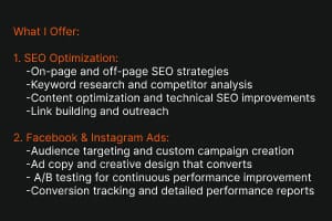 Portfolio for SEO, Facebook & Instagram Ads Expert
