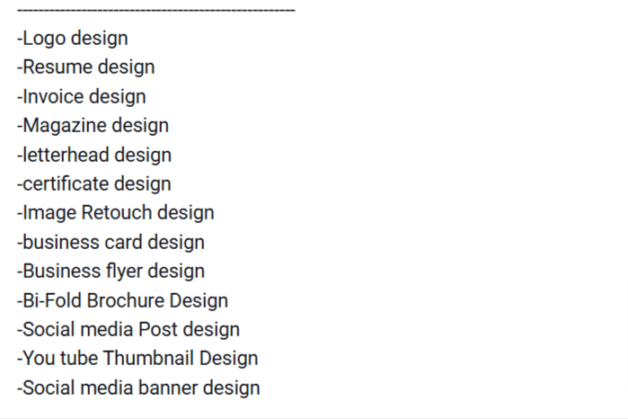 Portfolio for graphics designs