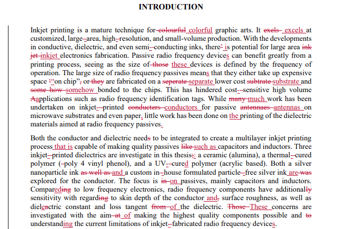 Portfolio for Proof reading