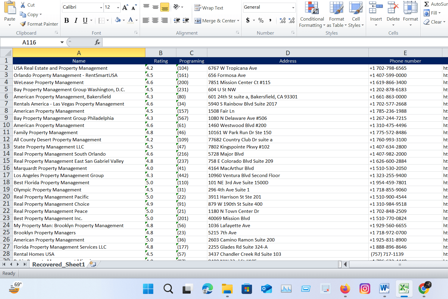 Portfolio for Lead generation, Web scraping, Web resea