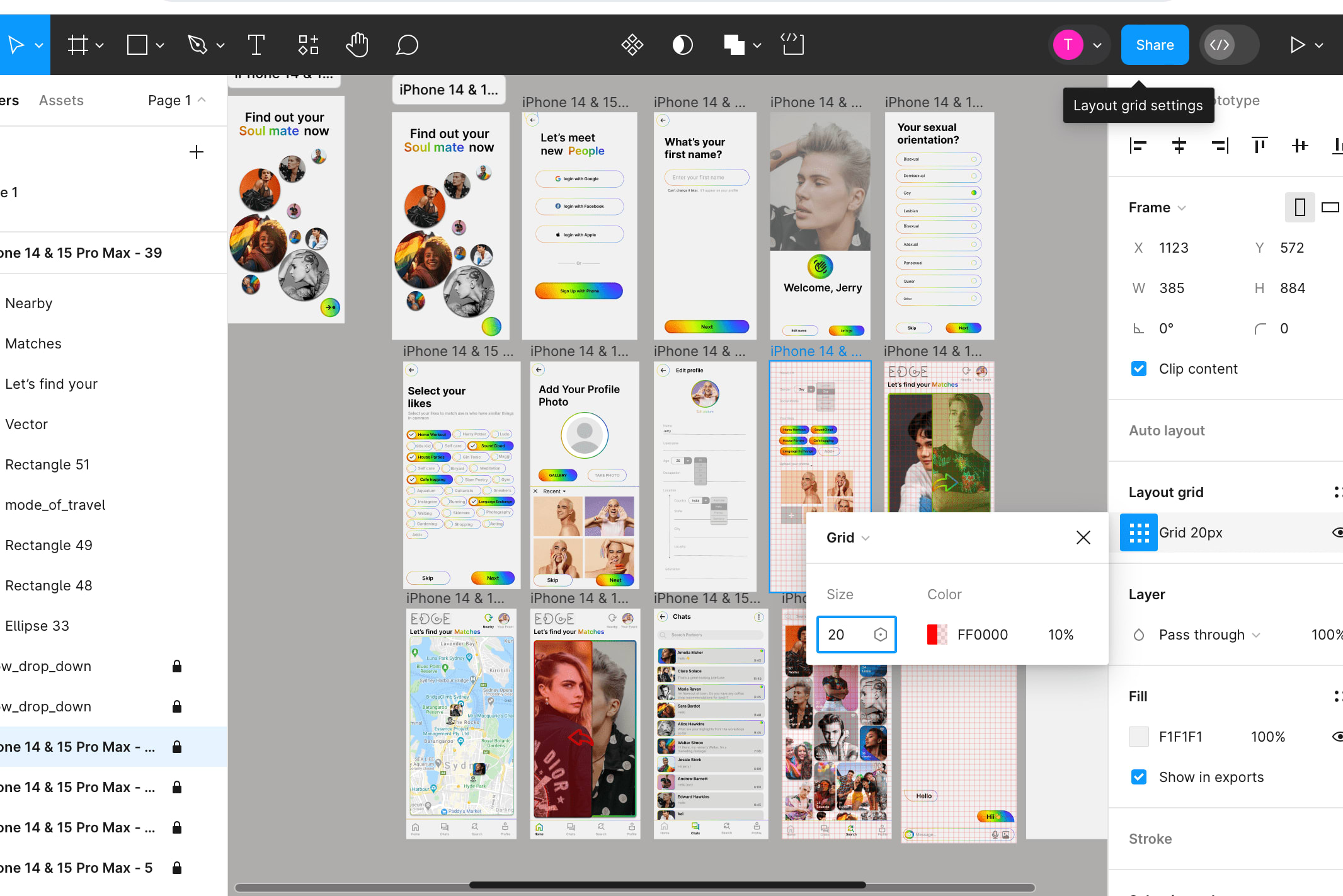Portfolio for UI design “ LGBTQAI+ DATING APP “