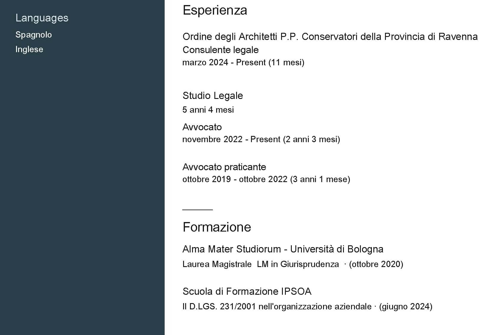 Portfolio for Consulenza legale