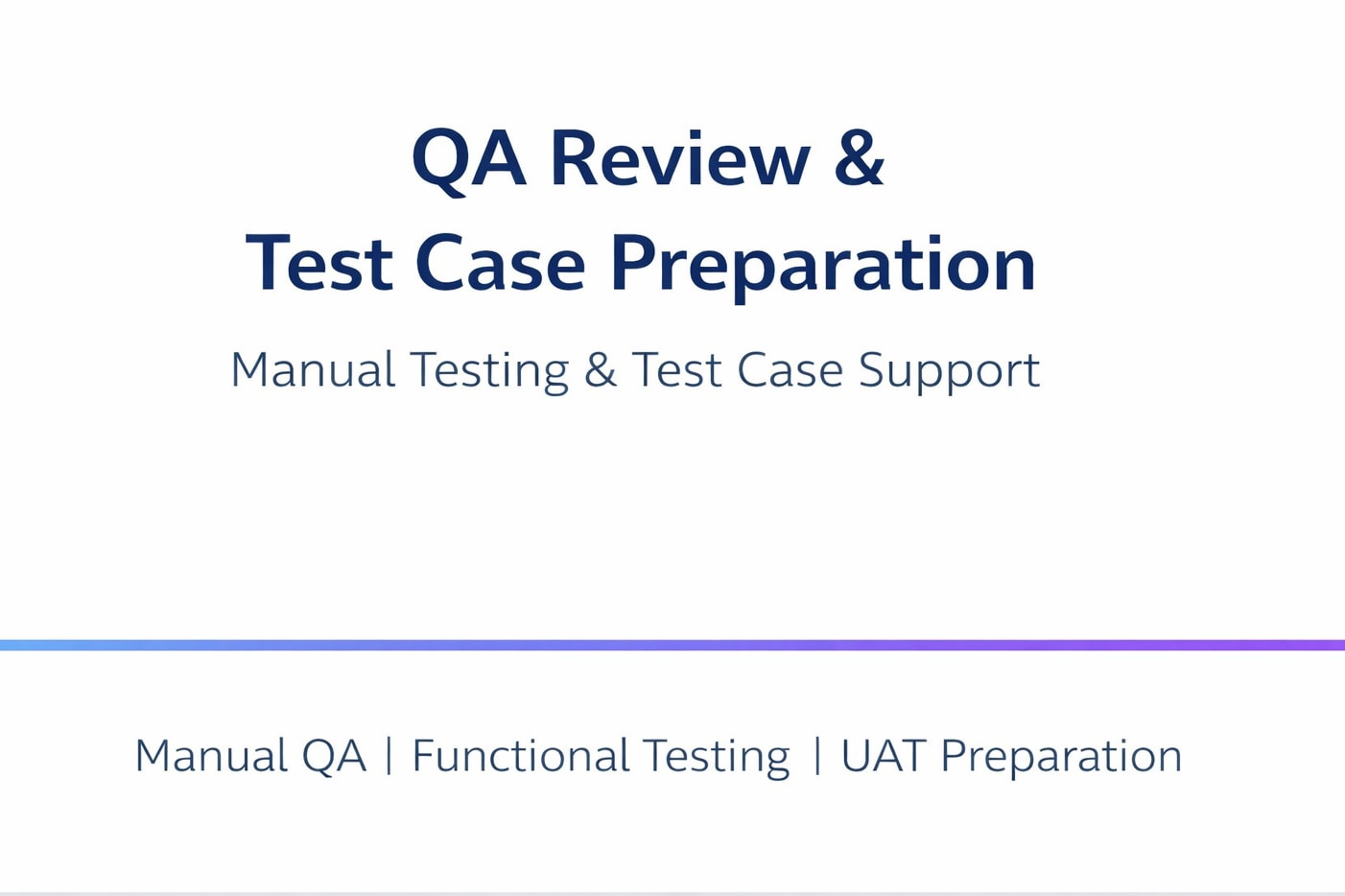 Portfolio for QA Review & Test Case Preparation