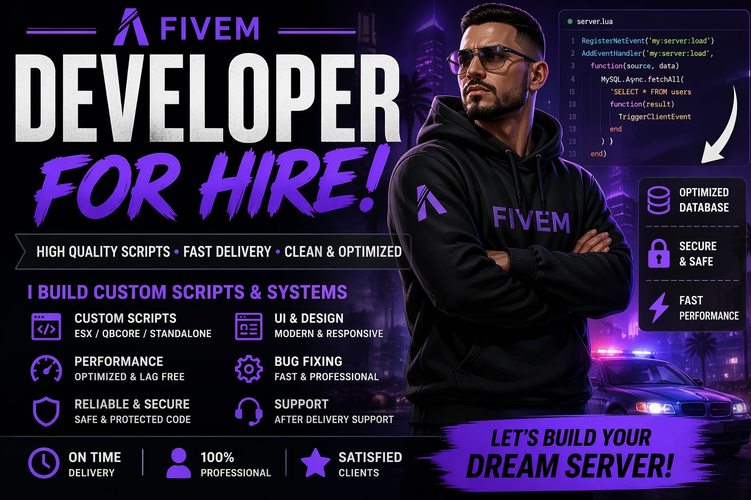 Portfolio for Custom FiveM Script Developer