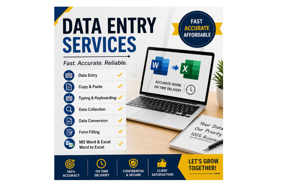 Portfolio for Data entry and Typing work