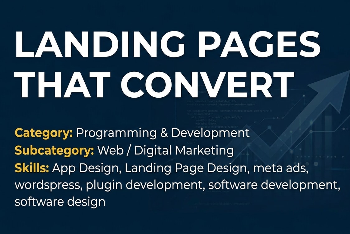 Portfolio for Landing Pages That Sell -Dev+Design+Ads