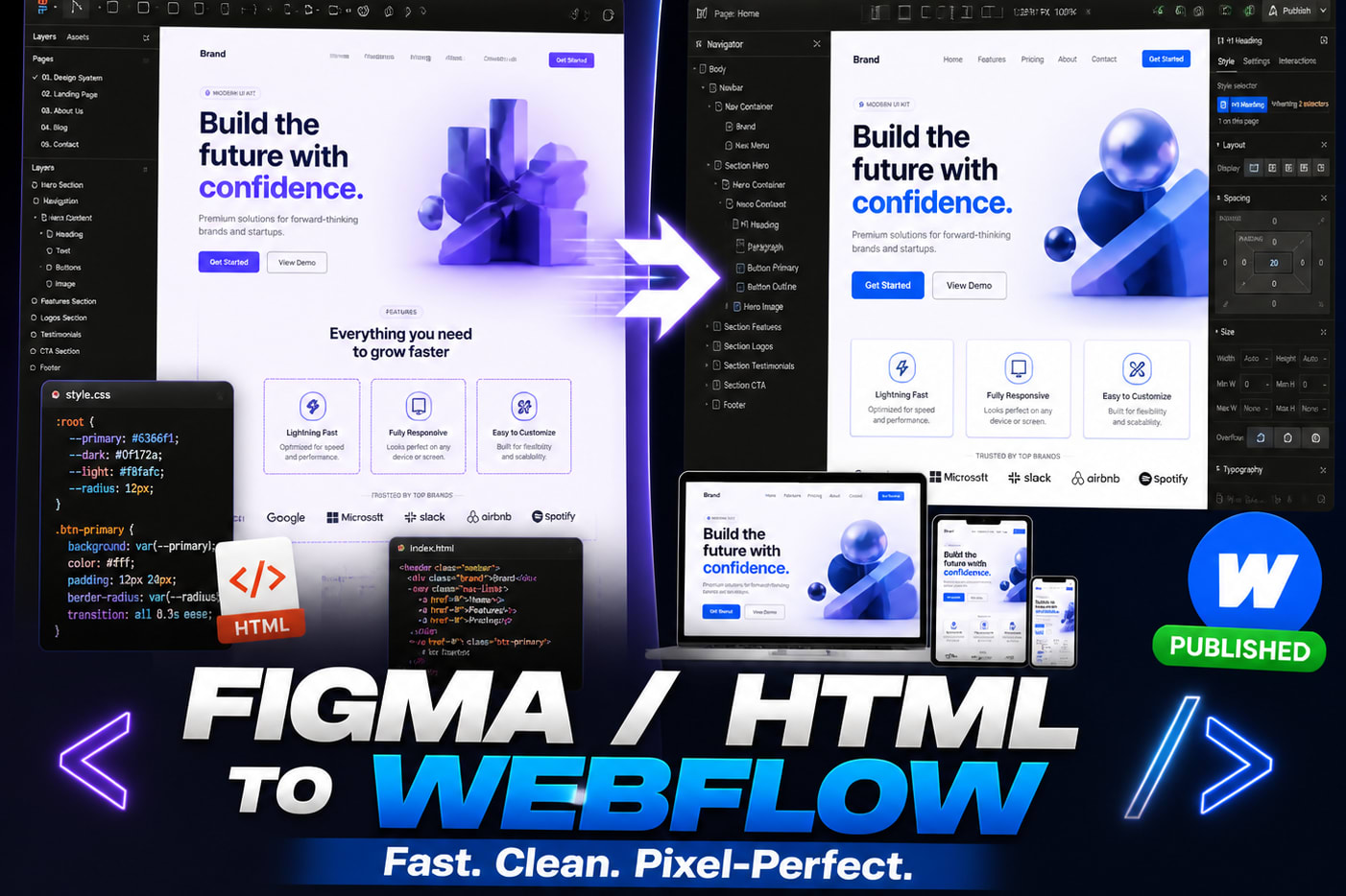 Portfolio for Html, Figma to Webflow