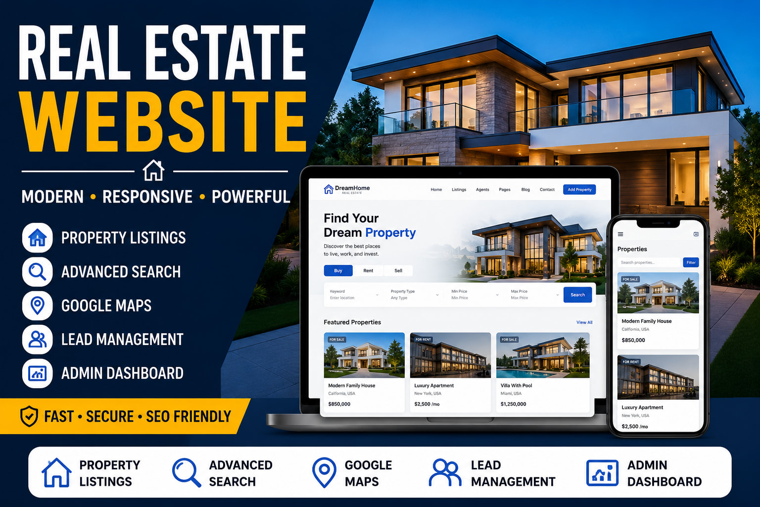 Portfolio for Real Estate Website Development