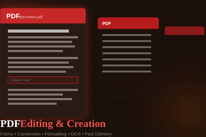 Portfolio for PDF Editing, Creation and Formatting