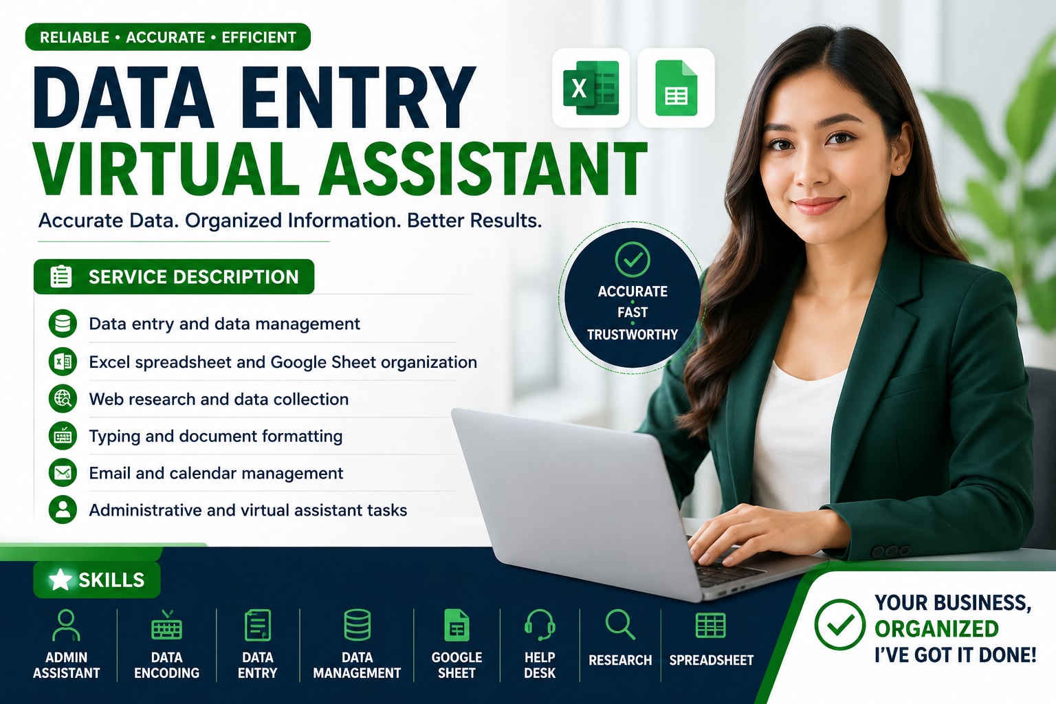 Portfolio for Data Entry & Virtual Assistant
