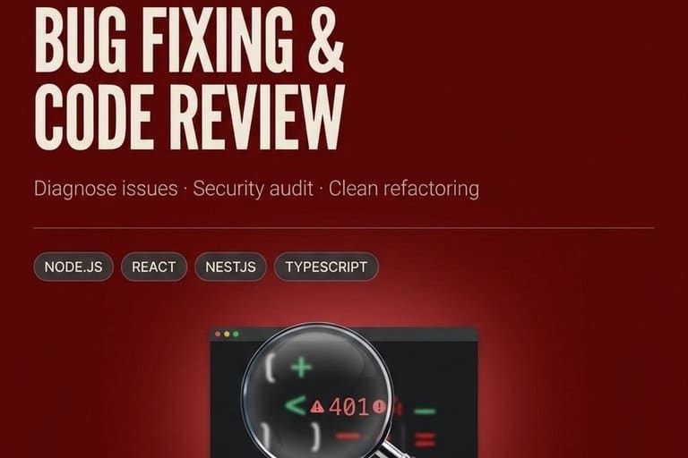 Portfolio for Node.js & React Bug Fixing & Code Review