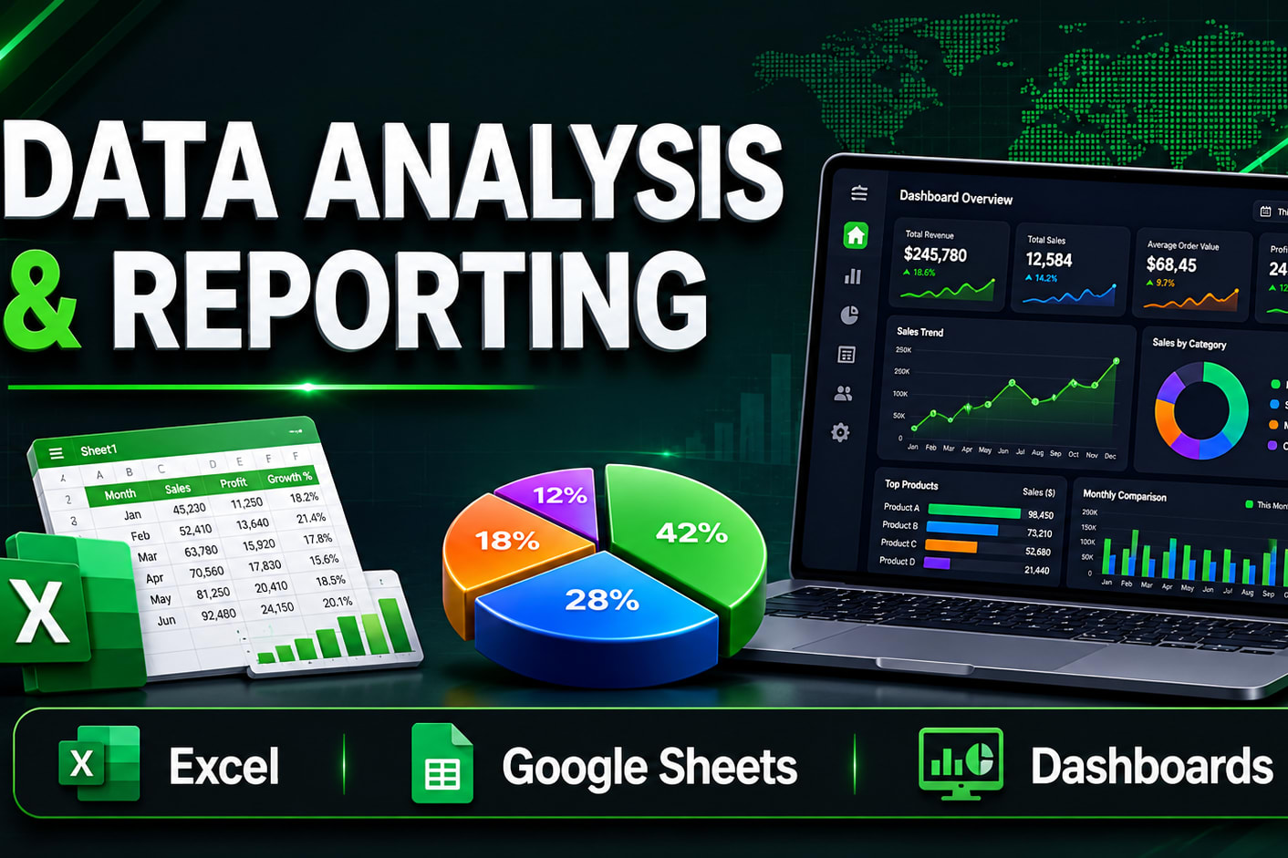 Portfolio for Data Analyst | Excel Reports & Dashboard