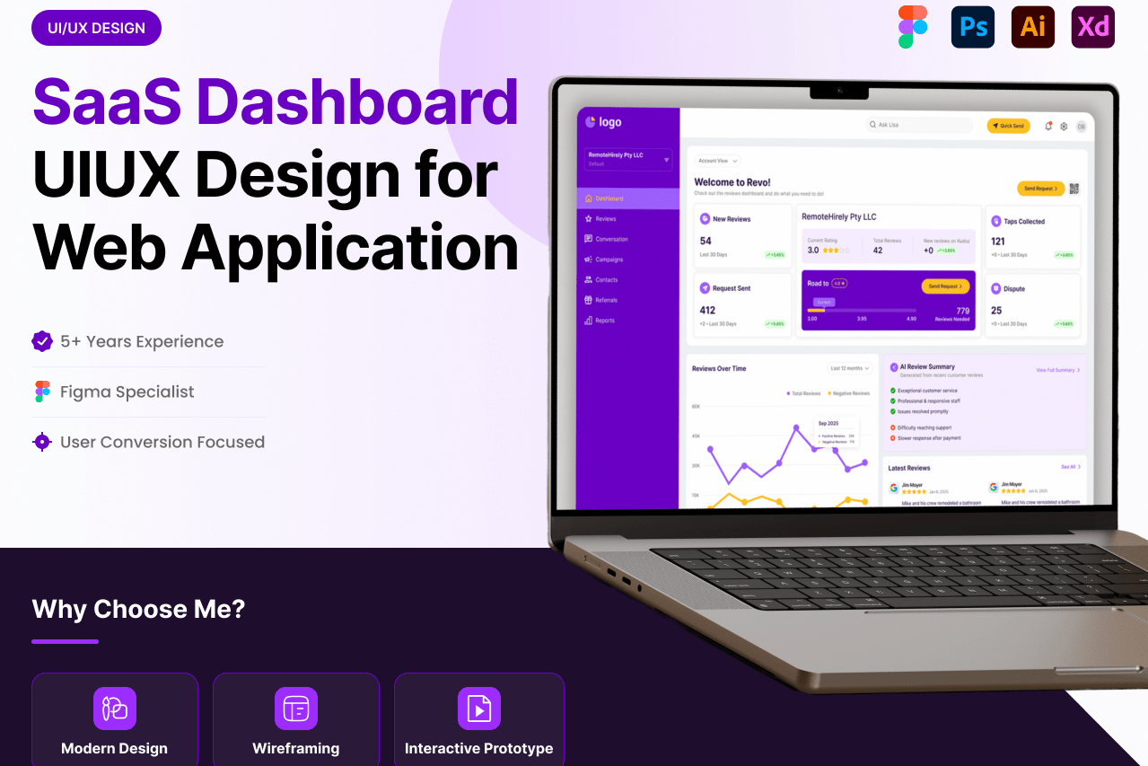 Portfolio for SaaS Dashboard UI UX Design for Web App