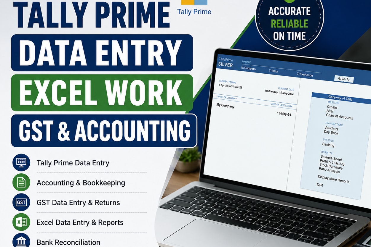 Portfolio for I will do Tally Prime accounting & Excel