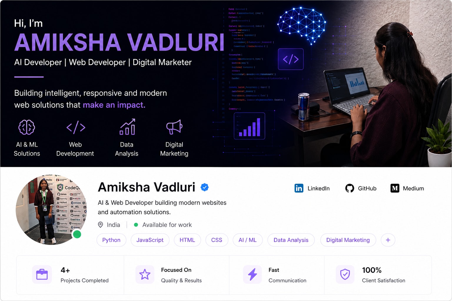 Portfolio for AI-Powered Web Development & Automation