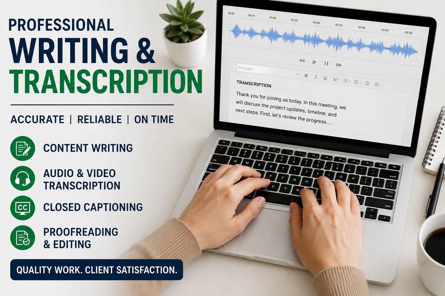 Portfolio for Transcription and Content Writing