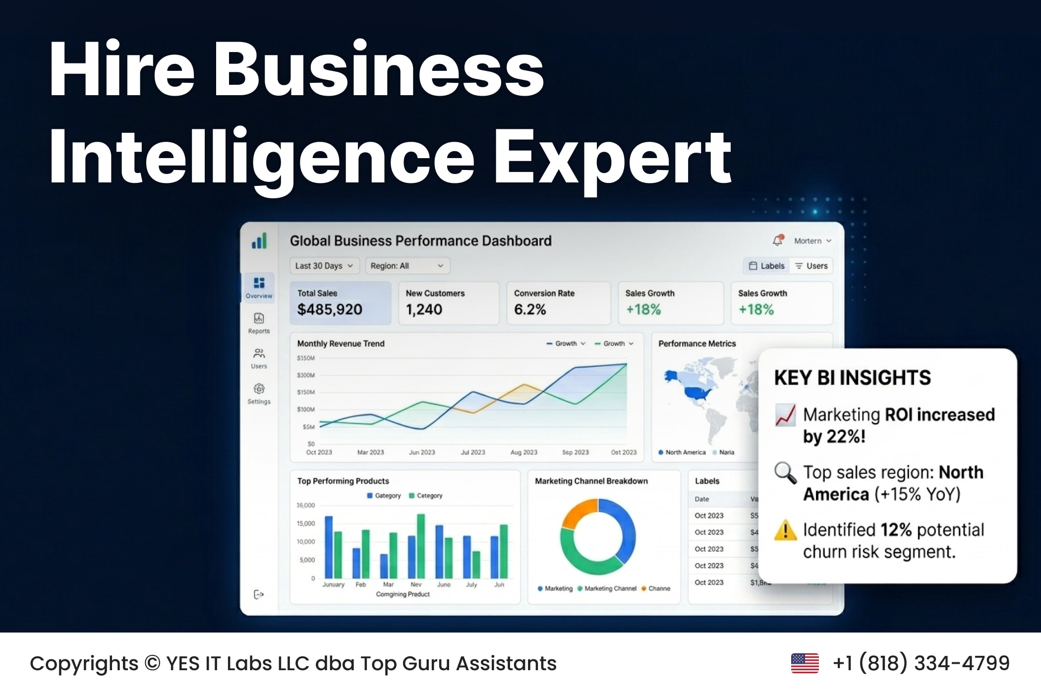 Portfolio for Hire Business Intelligence Consultant