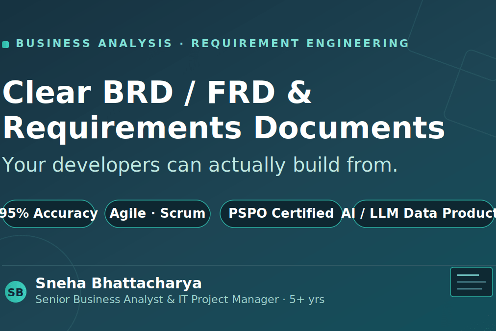 Portfolio for Business Analysis (Requirements → UAT)