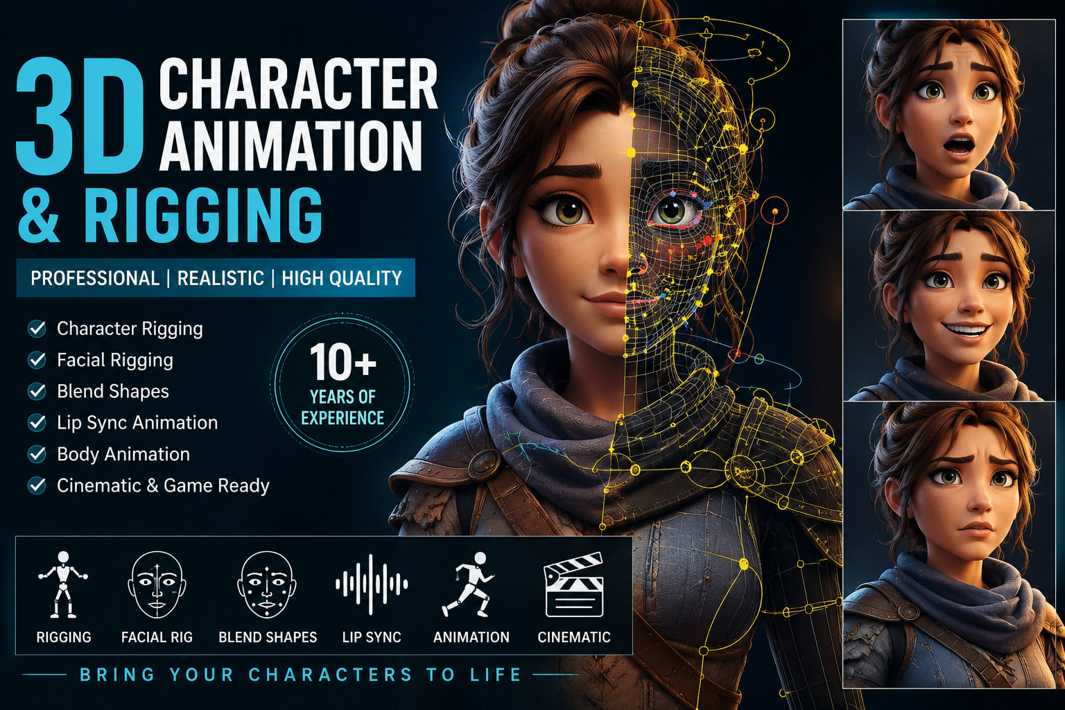 Portfolio for 3D Character Animation & Rigging