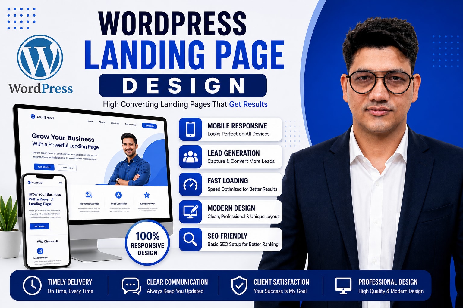 Portfolio for WordPress Landing Page Design