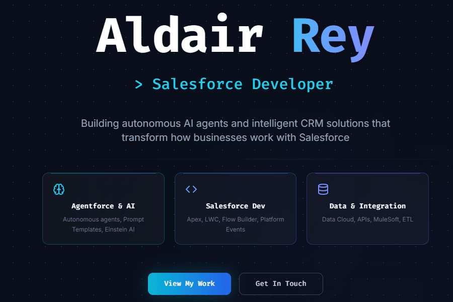 Portfolio for Salesforce Technical Consultant