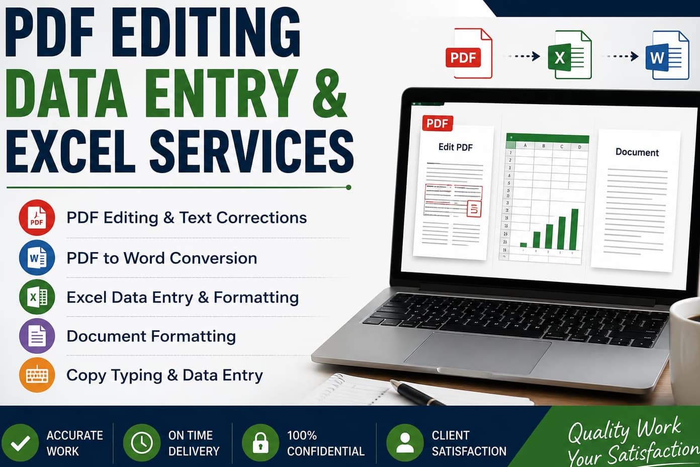 Portfolio for PDF Editing, Data Entry & Excel Services