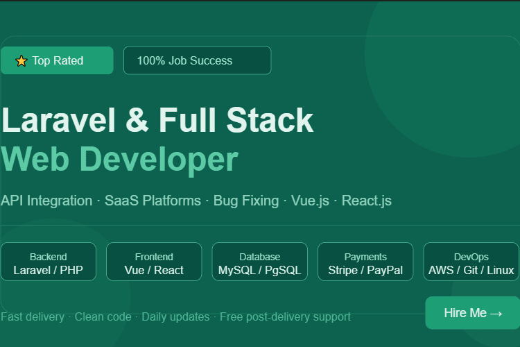 Portfolio for Laravel & Full Stack Web Development