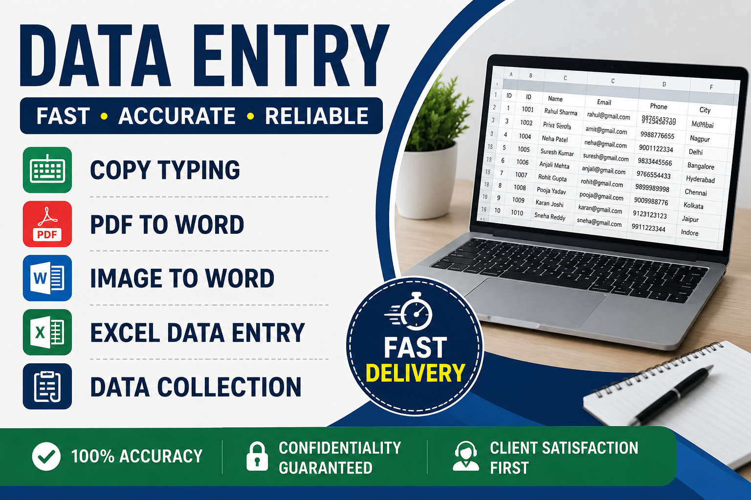 Portfolio for Data Entry, Copy Typing, PDF to Word
