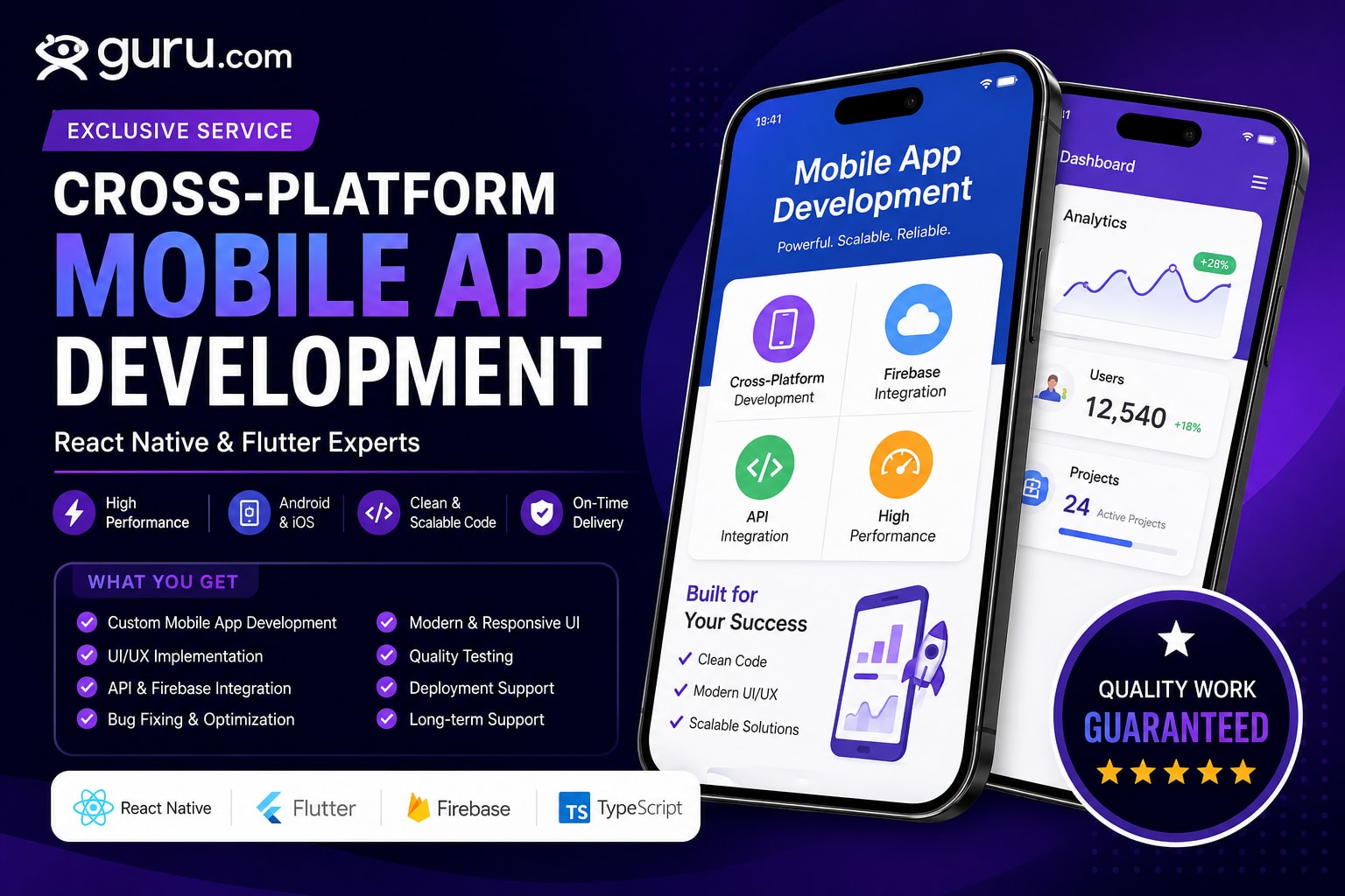 Portfolio for React Native & Flutter Mobile App Develo