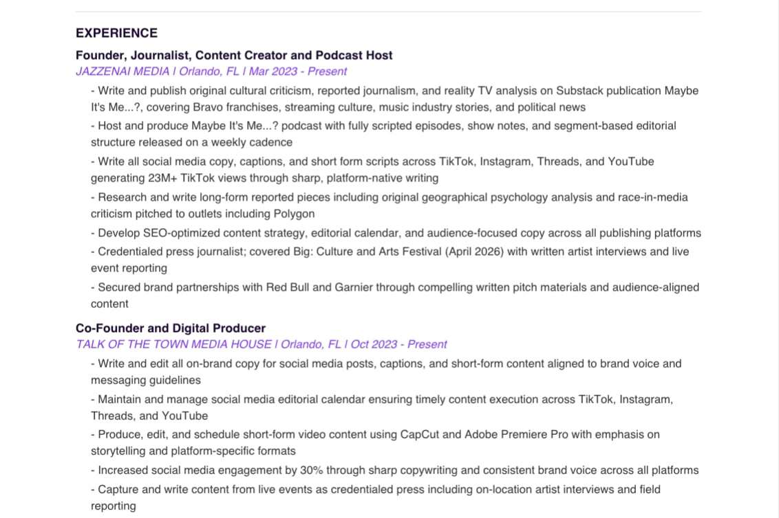 Portfolio for Resume and Cover Letter Writer