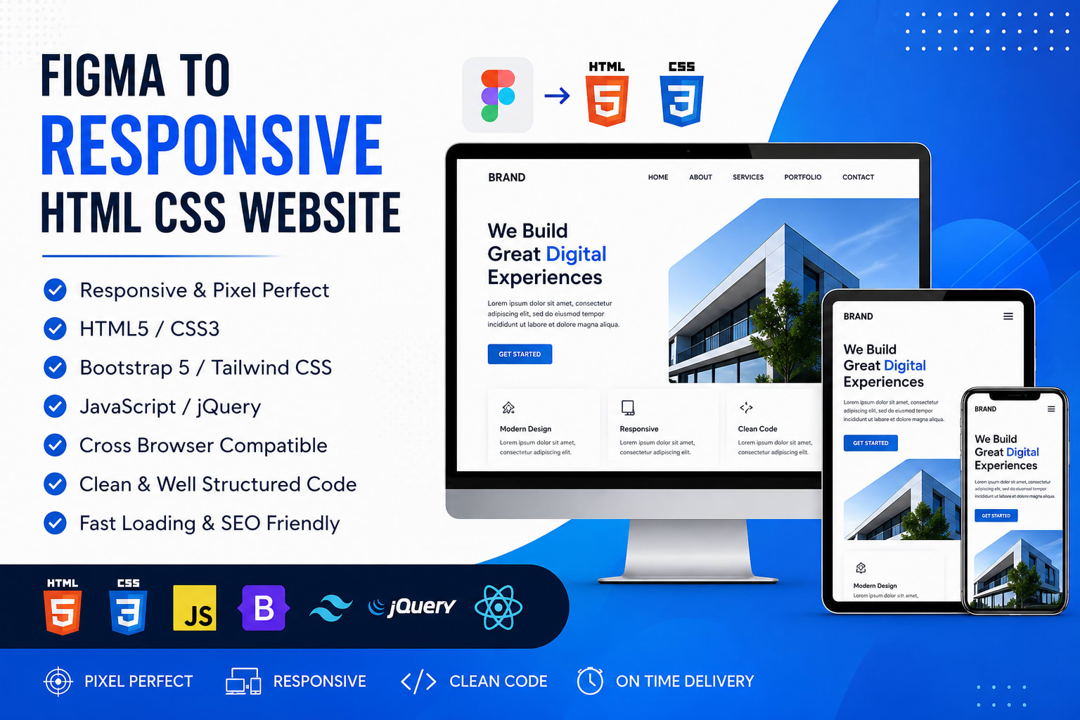 Portfolio for I Will Convert Figma to Responsive HTML