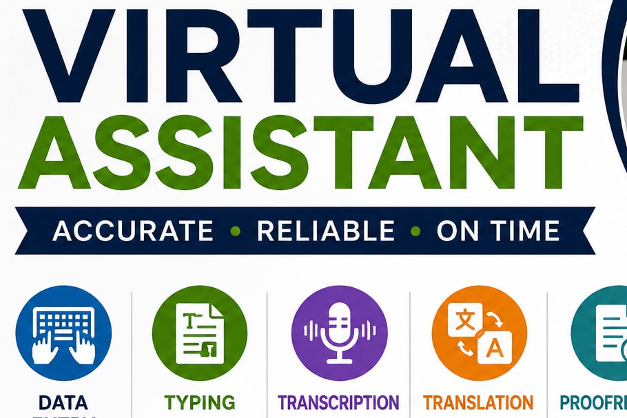 Portfolio for Virtual Assistant | Data Entry | Typing