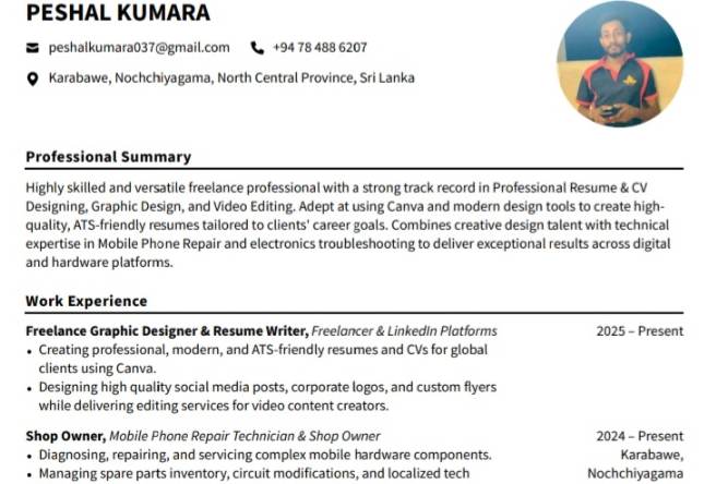 Portfolio for Professional Resume Writer and CV Design