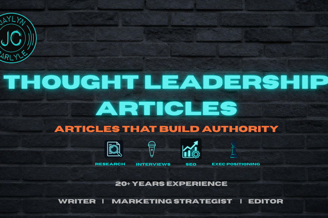 Portfolio for Thought Leadership Articles That Build A