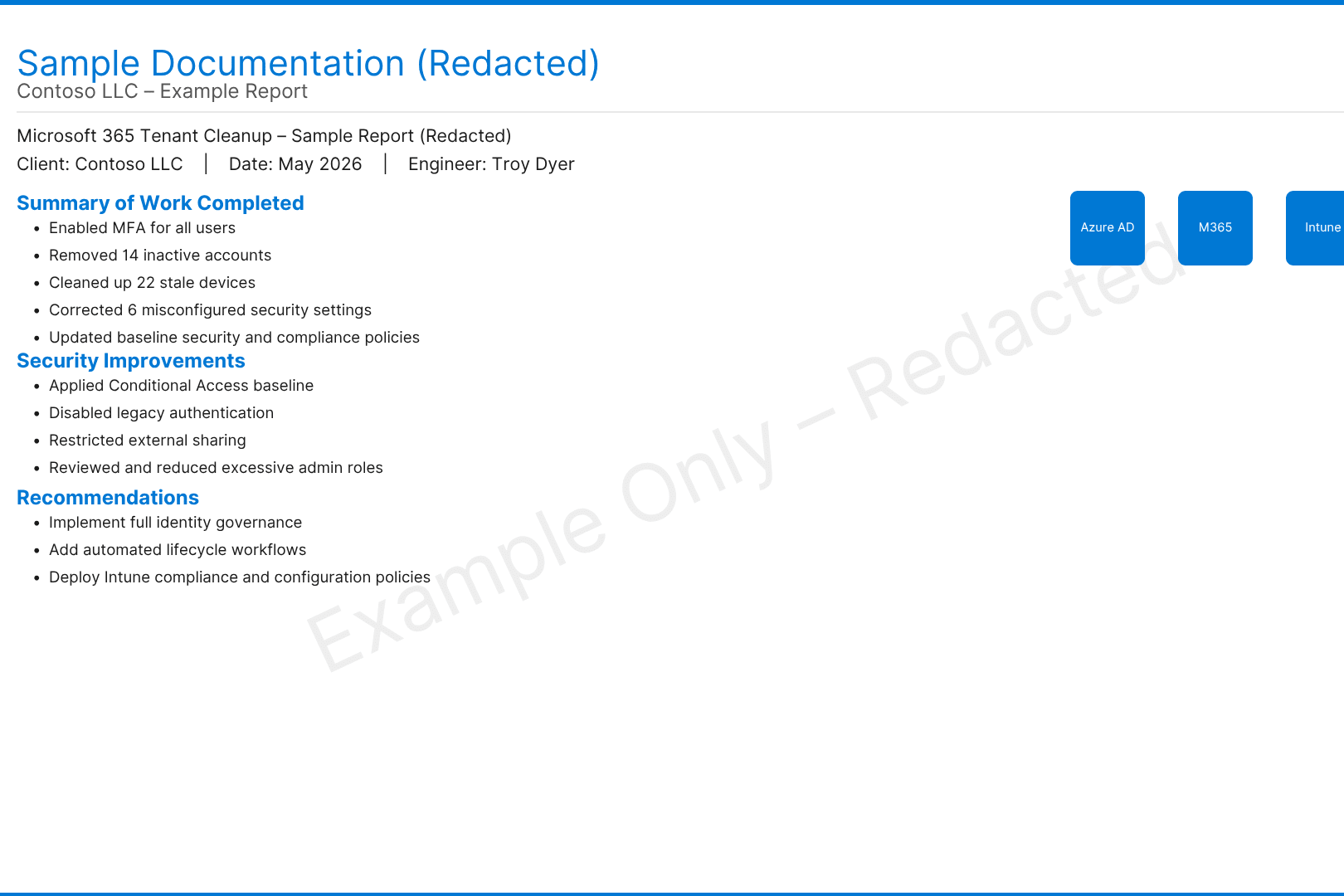 Portfolio for Microsoft 365 Tenant Cleanup & Security