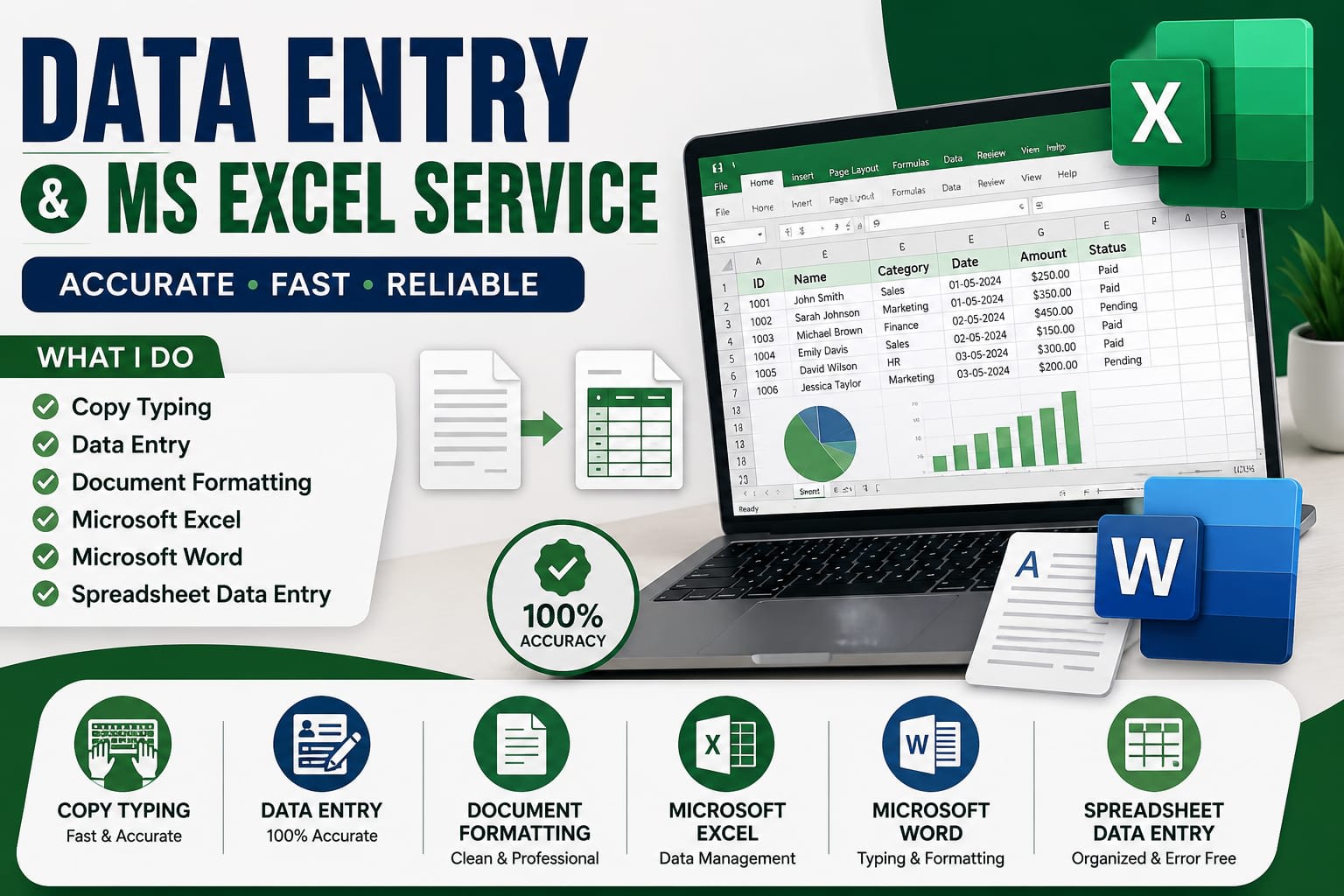 Portfolio for Data Entry and MS Excel Service