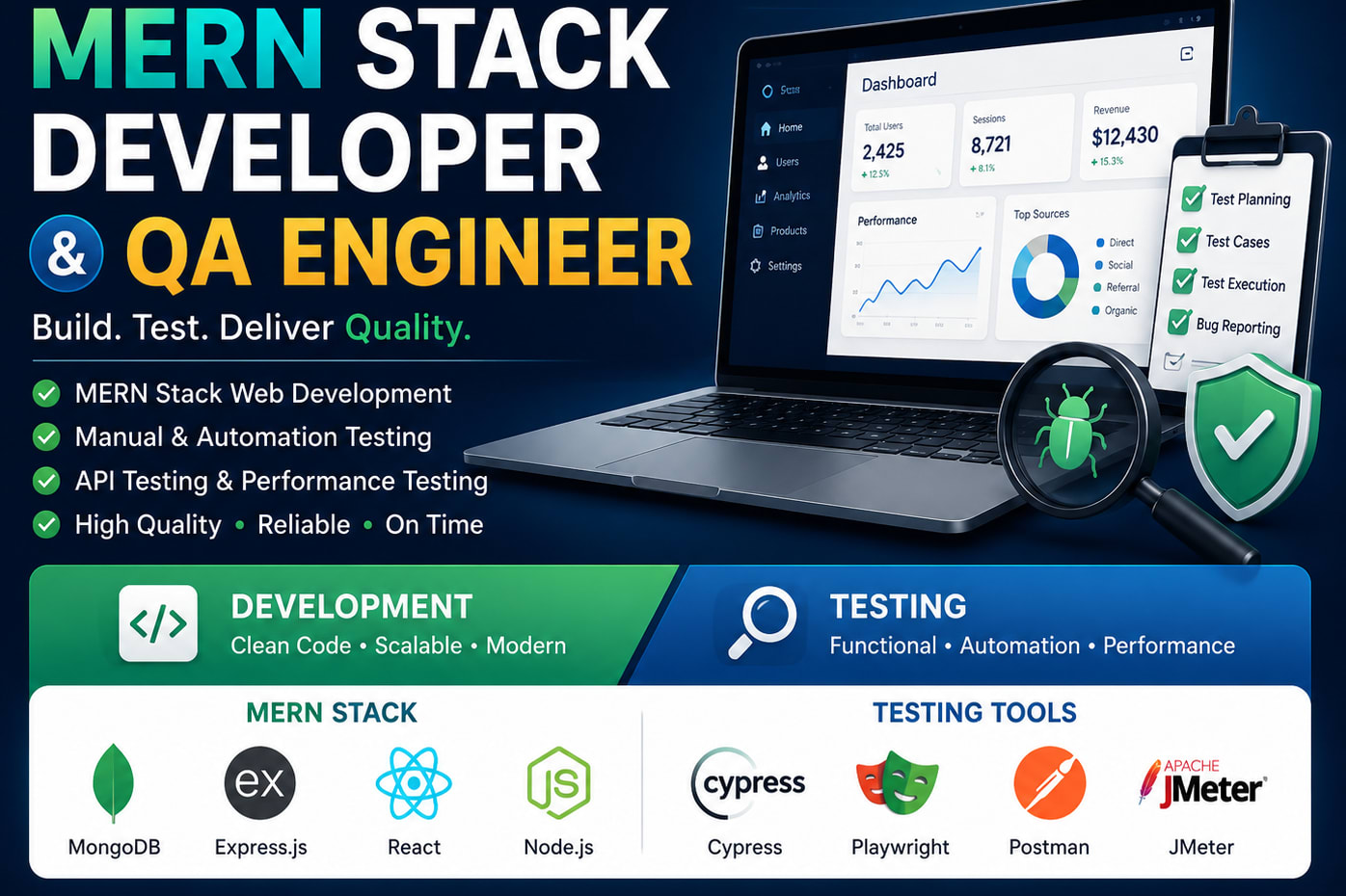 Portfolio for MERN Developer and QA Engineer