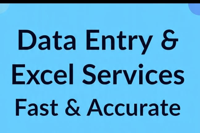 Portfolio for Data entry &excel work