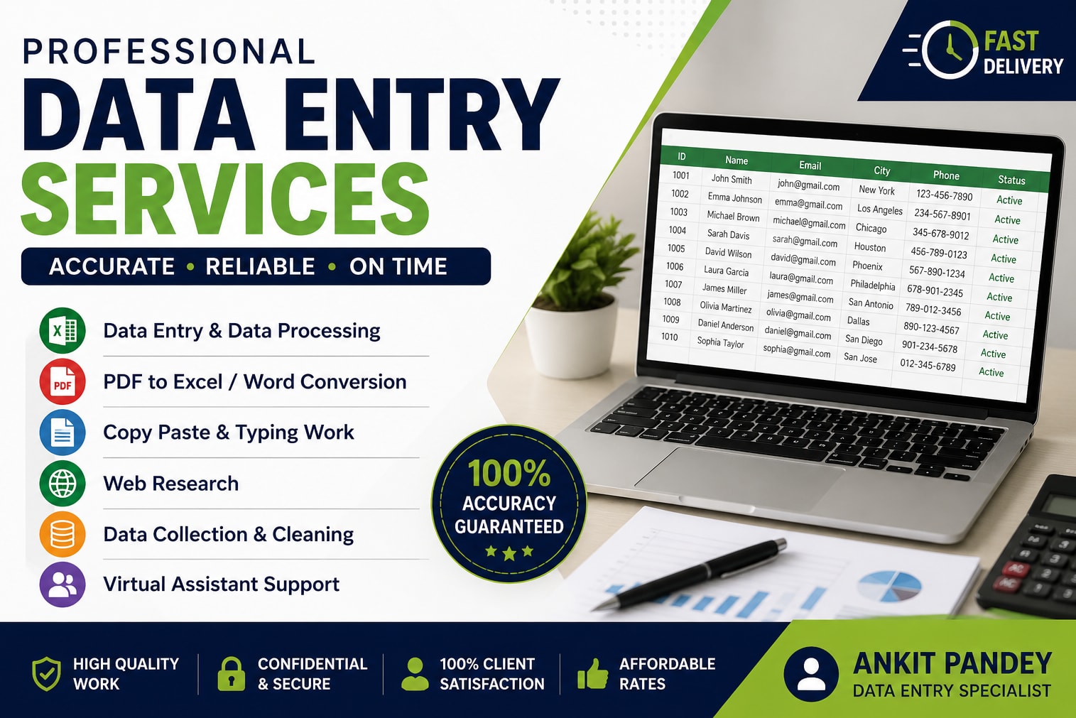 Portfolio for Data Entry Specialist | Excel Expert |