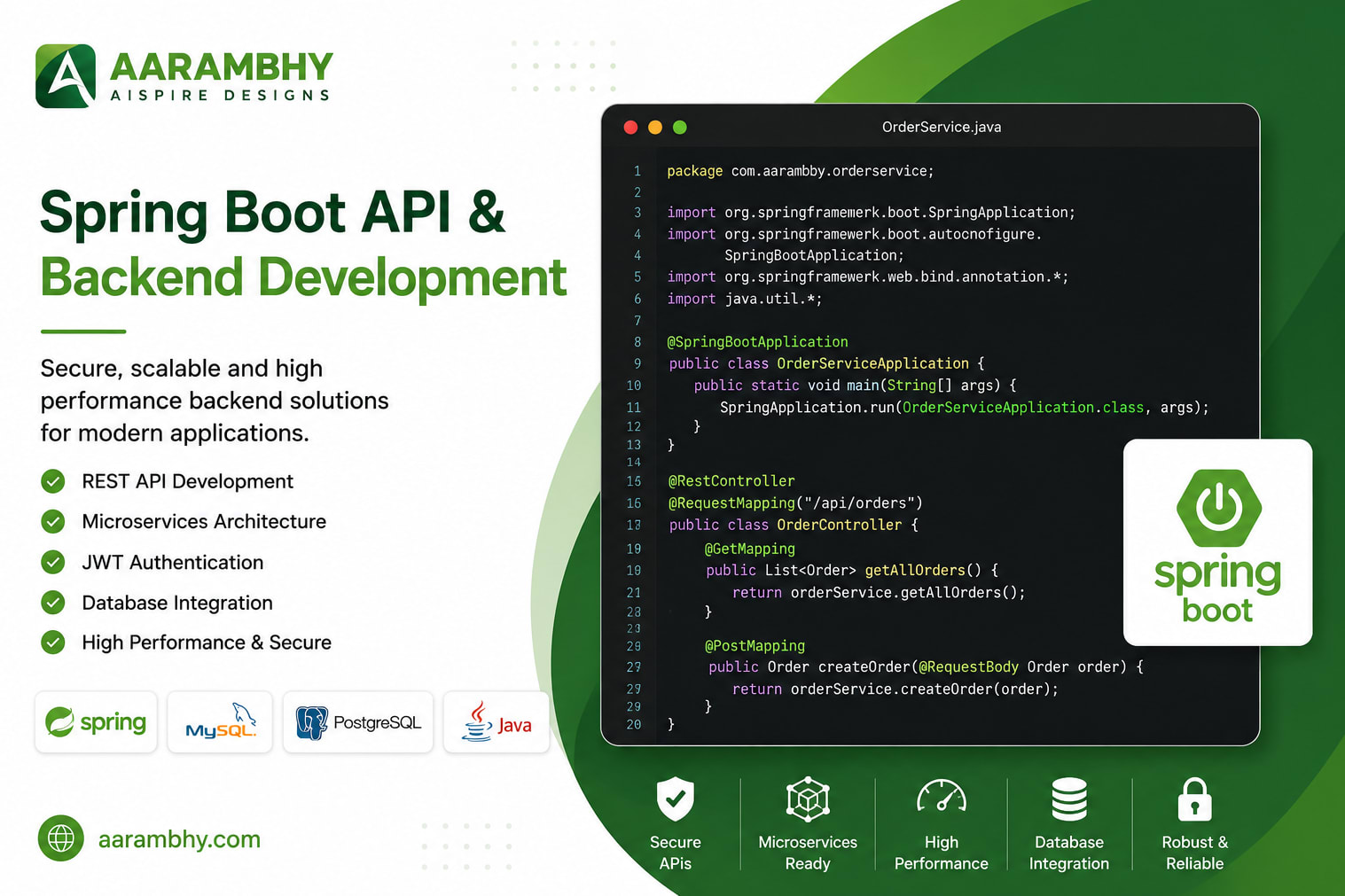 Portfolio for Spring Boot API & Backend Development