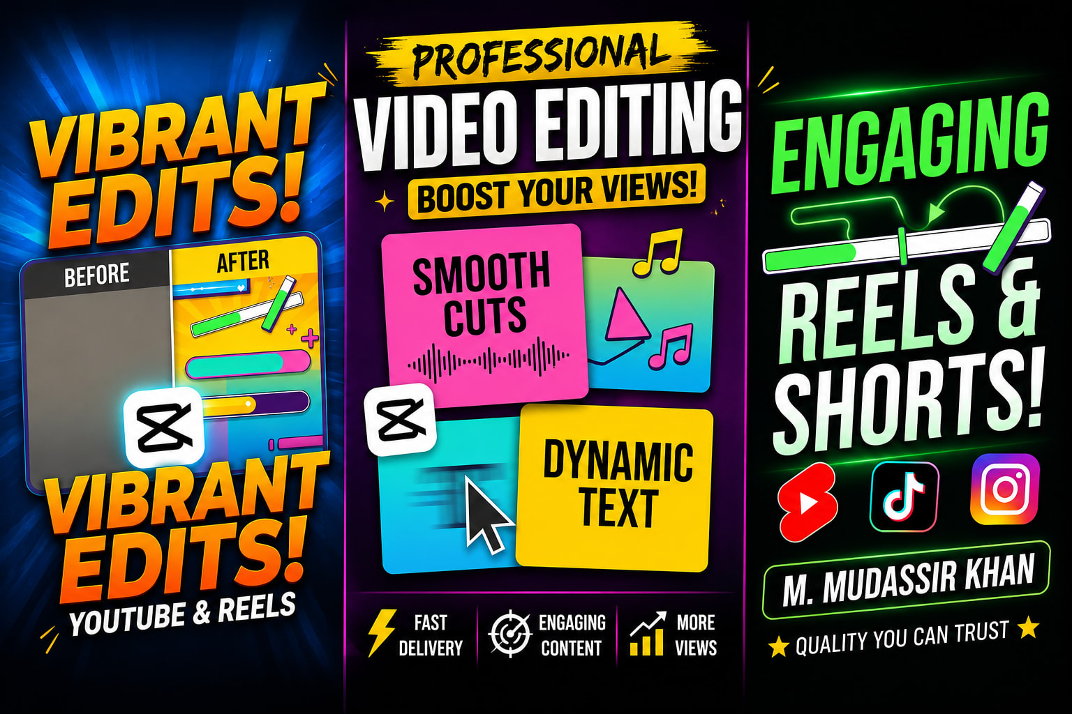 Portfolio for Video Editor for YouTube, Reels & Shorts