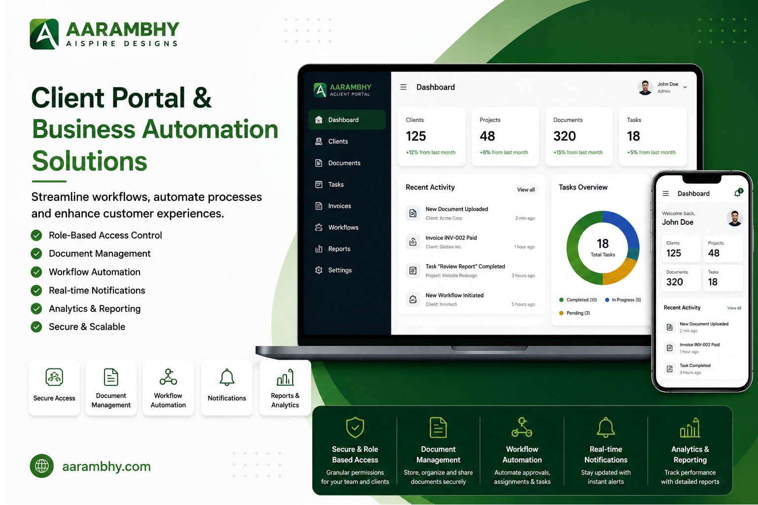 Portfolio for Client Portal & Business Automation