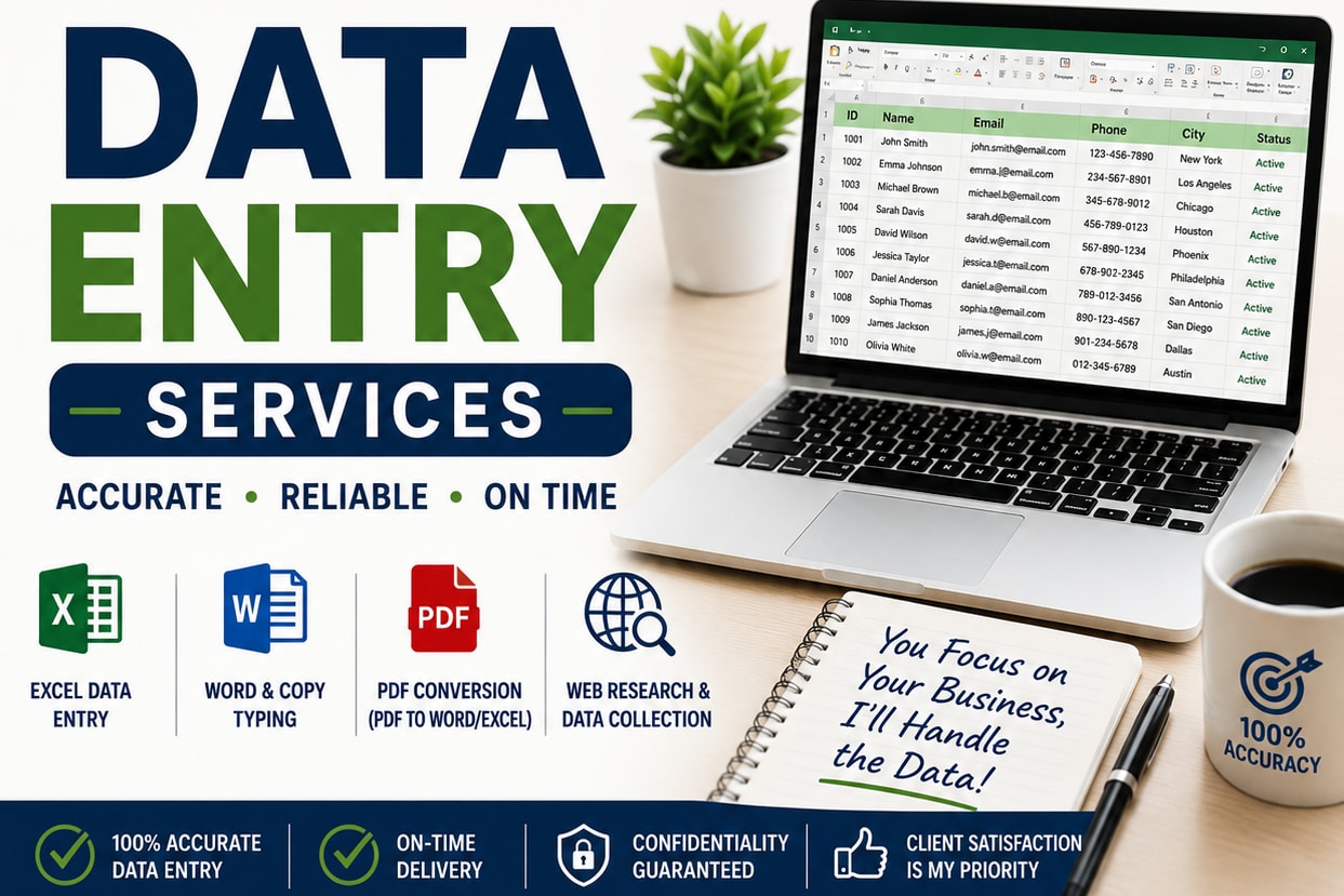 Portfolio for Data Entry and Copy Typing