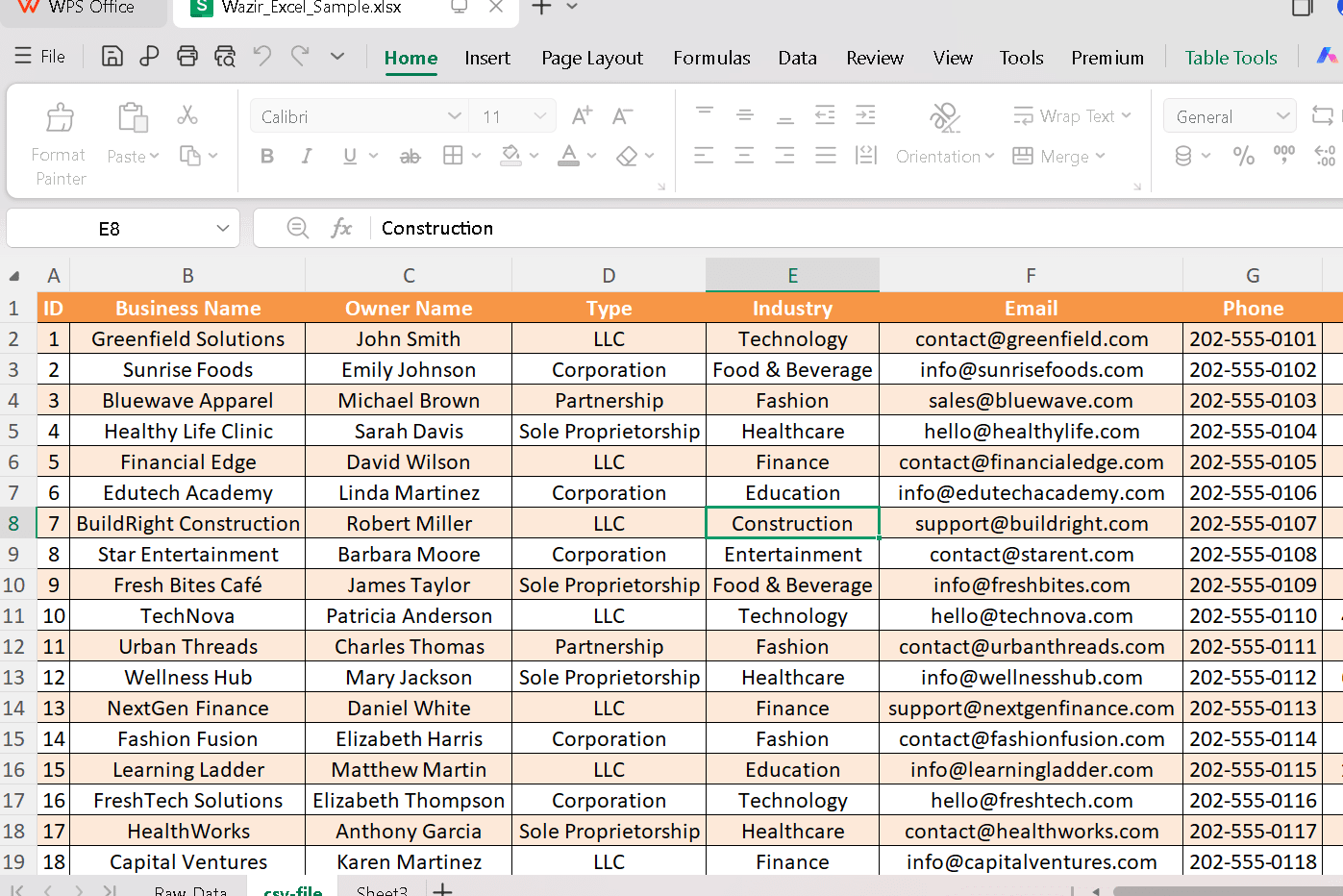 Portfolio for Business Data Entry