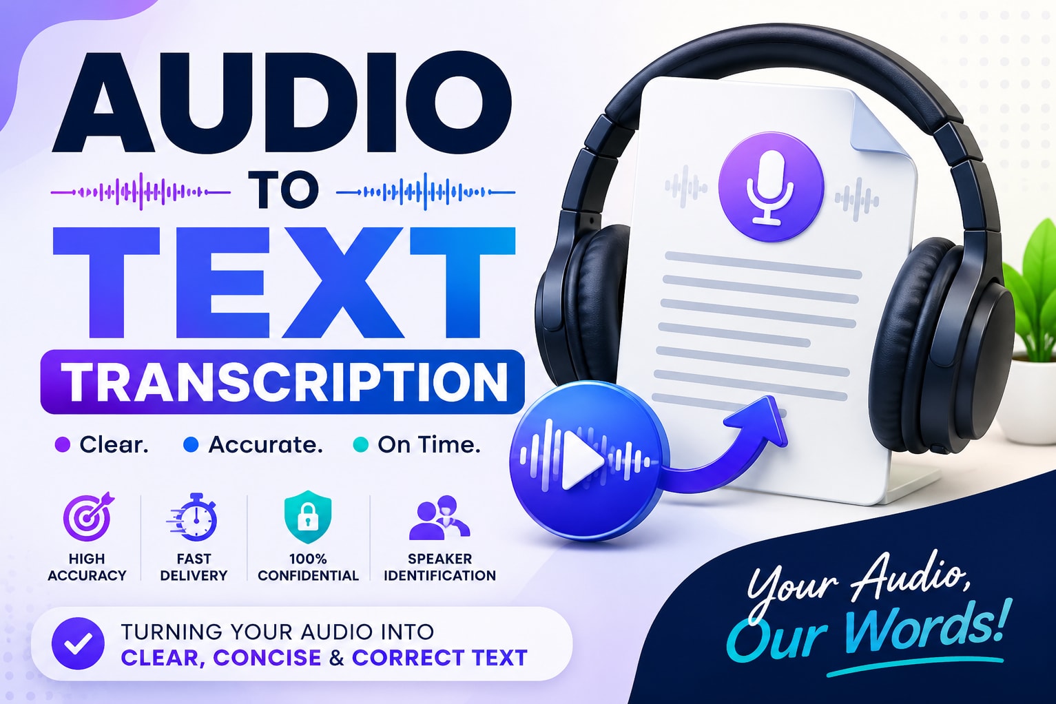 Portfolio for I will transcribe audio to text