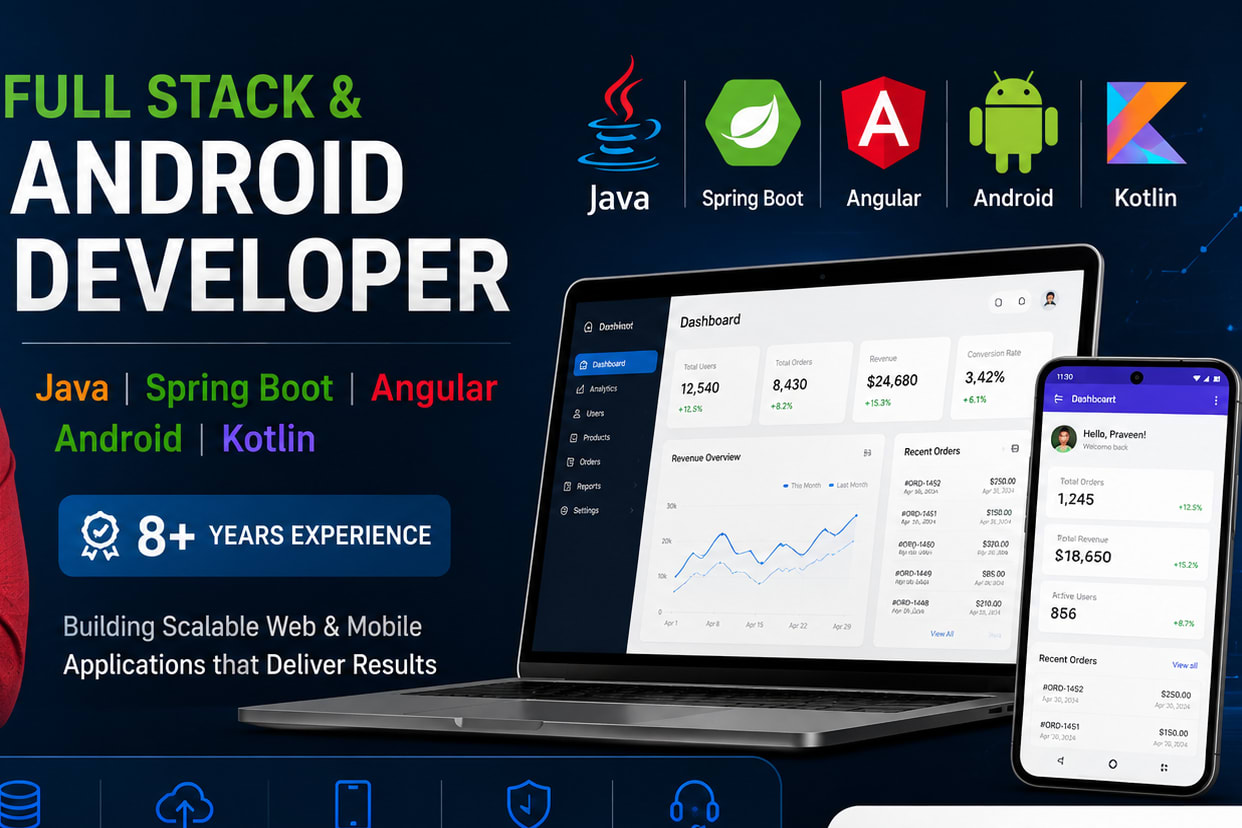 Portfolio for Full Stack & Android Developer | 8+ YOE